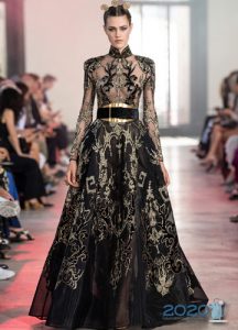 Nakış ile elbise Elie Saab güz-kış 2019-2020 haute couture