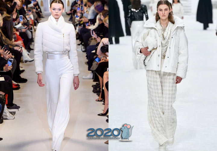 Jaqueta branca curta outono-inverno 2019-2020
