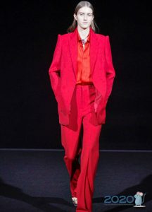 Pantsuit merah untuk musim sejuk wanita 2019-2020