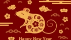 Poskad Happy New Year 2020 dalam gaya oriental