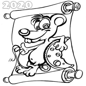 Imagini și colorat cu șobolanul pentru 2020