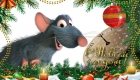 Pocztówka ze szczurem Ratatuj Szczęśliwego Nowego Roku 2020