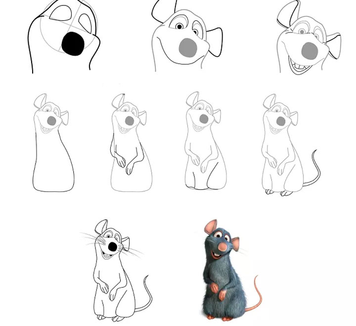 Como dibujar una rata