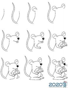 Desenați un șobolan instrucțiuni pas cu pas