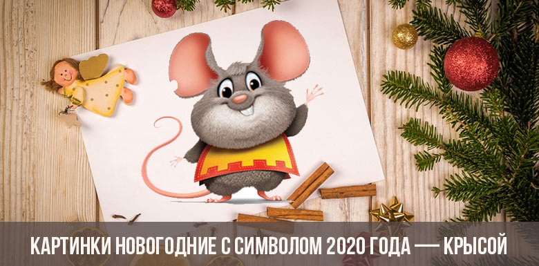 Pictures of the New Year with the symbol of 2020 - rat