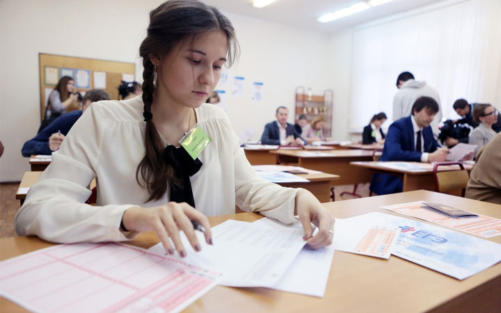 Répartition du temps à l'examen en langue russe