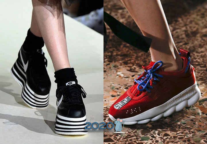 Fashionable sneakers on the platform autumn-winter 2019-2020