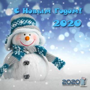Thẻ mini với người tuyết cho năm 2020