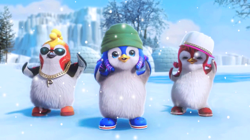 Animație de Anul Nou - pinguini