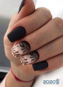 Matte nails with a pattern for 2020