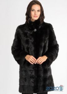 Russian mink black - fashionable fur coats of 2020