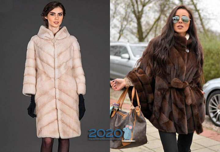 Oblique mink coats - fashion 2019-2020