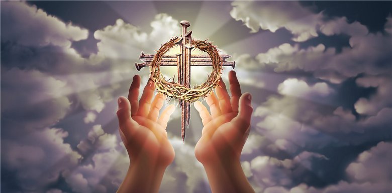 thánh giá, vòng hoa jesus trong tay