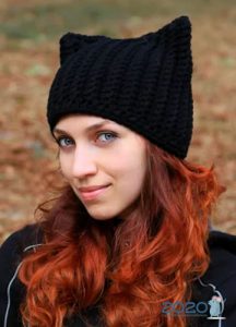 Fashionable knitted hat for the winter 2019-2020