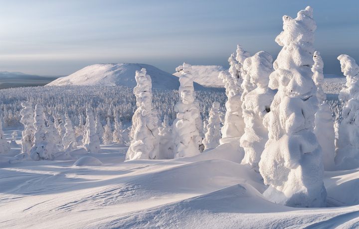 Snöig vinter i Ural