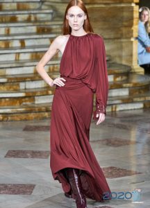 rochie de moda asimetrica cu o maneca primavara-vara 2020