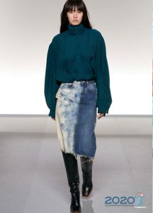 Trendy denim nederdel kombineret forår-sommer 2020