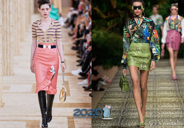 Trendiga färger och tryck på kjolar våren 2020