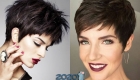 Pixie-klipning på mørkt hår 2020-mode