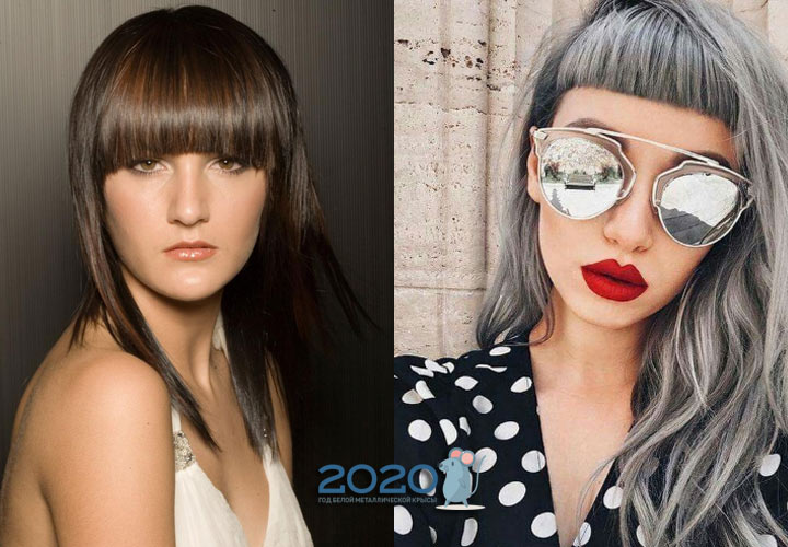 Long hair with short bangs - 2020 trend
